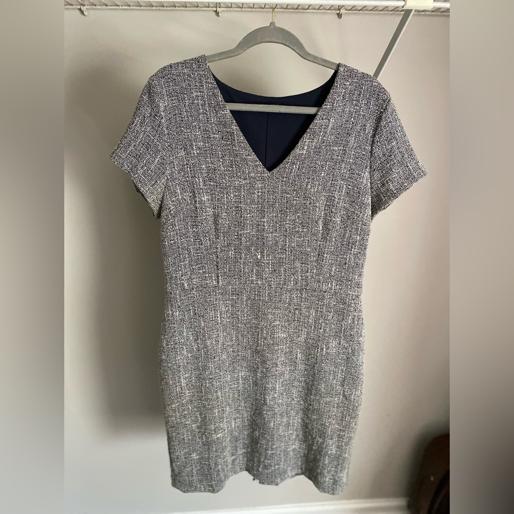 Grey/Navy blue Heathered Business Dress Banana Republic Size 14